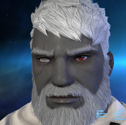 Custom blind eye and scars